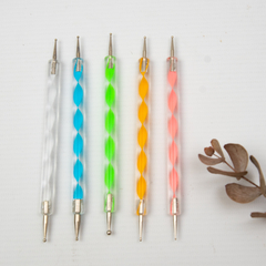 Kit de 5 unidades pinceles dotting pen doble punta decoración de uñas