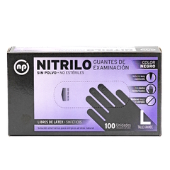 GUANTES DE NITRILO COLOR NEGRO NP CAJA X 100 en internet