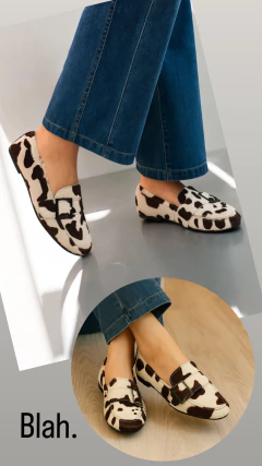 Art 204 Monaco mocasín de pelo animal print y vaca