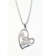 COC1032 Collar Corazón con flores de Acero Quirúrgico 316L