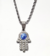 COC1070 Collar mano de Fátima con piedras azul Acero Quirúrgico 316L - comprar online