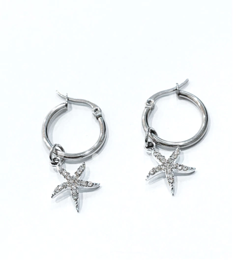 ARC1002 Aros Argolla estrella en Acero Quirúrgico - comprar online