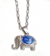 COC1061 Collar Elefante Piedra azul en Acero Quirúrgico 316L