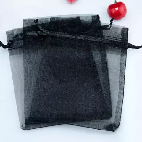 Bolsa de Organza Negras 10x15 pack 100