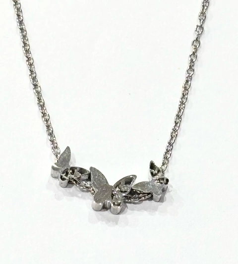 COC1097. Collar Mariposa con cristales en Acero Quirúrgico 316L - comprar online