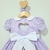 Vestido Infantil Lilás Lavanda e Branco Boneca