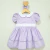 Vestido Infantil Lilás Lavanda e Branco Boneca