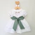 Vestido Infantil Branco Batizado Detalhes Verde Musgo