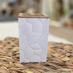 PORTA CEPILLO ACRILICO Y BAMBU