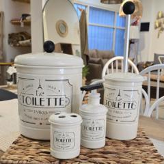 SET DE BAÑO VINTAGE CREMA