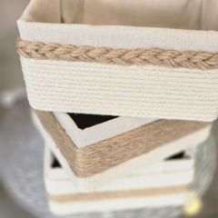 CANASTO DE MADERA Y FIBRA - tienda online