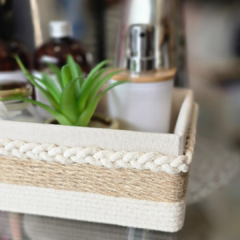 CANASTO DE MADERA Y FIBRA - comprar online