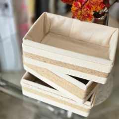 CANASTO DE MADERA Y FIBRA - tienda online