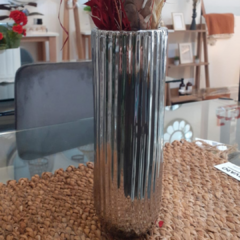 FLORERO DE CERAMICA PLATEADA - comprar online