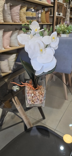 MACETA VIDRIO CON ORQUIDEAS - tienda online