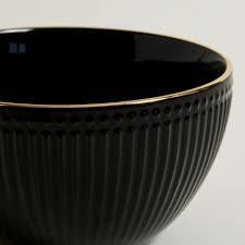 BOWL BLACK BORDE DORADO