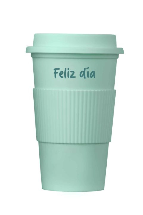 Vaso con tapa FLOW - Feliz día- - comprar online