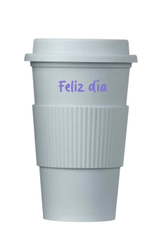 Vaso con tapa FLOW - Feliz día- en internet