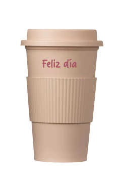 Vaso con tapa FLOW - Feliz día-