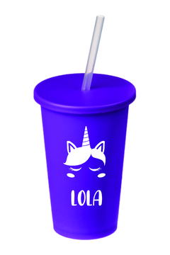 Vaso con sorbete personalizado x 30u - Mugme