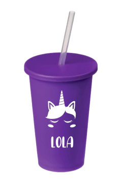 Vaso con sorbete personalizado x 30u - Mugme