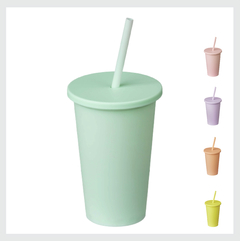 Vaso con sorbete POP-Línea Pastel- 3 colores - comprar online