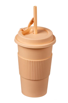 Vaso con tapón y sorbete Triplo