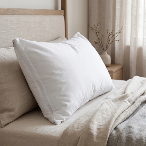 Protector de Almohada Blanco con Cierre Lavable (Múltiples Medidas)