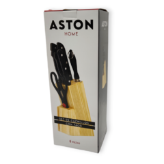 Cuchillos Set X8 Taco Madera Gastronomía Chef Cocina Bazar - comprar online