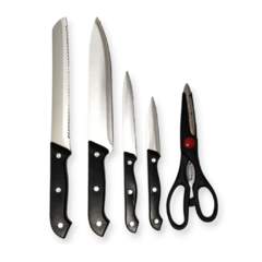 Cuchillos Set X6 Taco Madera Gastronomía Chef Cocina Bazar - comprar online