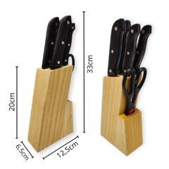 Cuchillos Set X6 Taco Madera Gastronomía Chef Cocina Bazar en internet