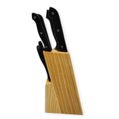 Cuchillos Set X6 Taco Madera Gastronomía Chef Cocina Bazar - tienda online