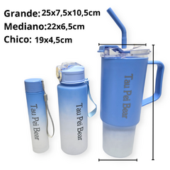 Botella 3 Pzs Deportiva Vaso Plastico Agua Sport Bazar - comprar online