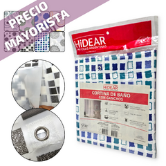 Cortina Baño protector Ganchos Antihongo Impermeable Reforzada