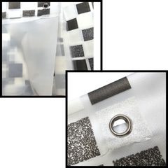 Cortina Baño protector Ganchos Antihongo Impermeable Reforzada - pachos