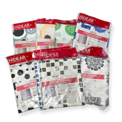 Cortina Baño protector Ganchos Antihongo Impermeable Reforzada - tienda online