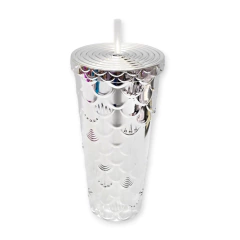 Vaso Sorbete Reutilizable Bebida Tapa Acrílico