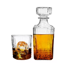 Imagen de Set Vasos De Whisky X 4 Unid 350ml+ Botella Decantador 730ml