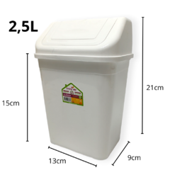Tacho cesto chico Basura Papelero Vaiven Cocina Plastico - comprar online