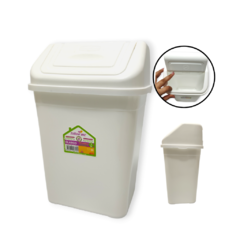 Tacho Cesto Basura Papelero Vaiven Cocina Plastico Blanco