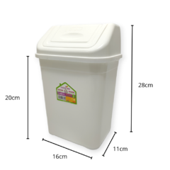 Tacho Cesto Basura Papelero Vaiven Cocina Plastico Blanco - comprar online