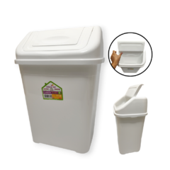 Tacho cesto Basura Vaiven 20 Lts Cocina Plastico Blanco