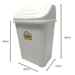 Tacho cesto Basura Vaiven 20 Lts Cocina Plastico Blanco - comprar online
