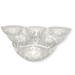 Compotera vidrio cuenco x6 unidades vidrio labrado cocina - pachos