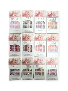 cosmetica Uñas Postizas X6 cajas de 24 piezas Uña Adhesivas Nails Diseños - comprar online