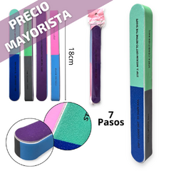 cosmetica Lima de Uñas x12 unidades 7 pasos Manicura para Uña Esculpida pedicura