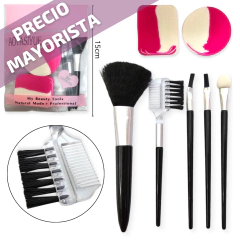 cosmetica Set Esponjas X12 blister con pinceles Blender Base Corrector Maquillaje redondo