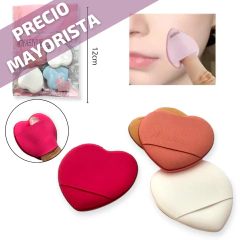 cosmetica Set Esponjas X12 blister corazon Blender Base Corrector Maquillaje