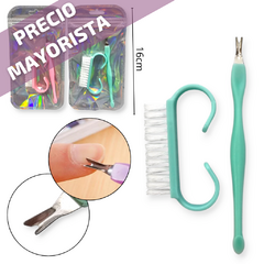 Cosmetica 12 packs Manicura x2 piezas cepillo + corta cuticulas