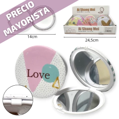 Espejito Espejo Doble faz cartera love regaleria
